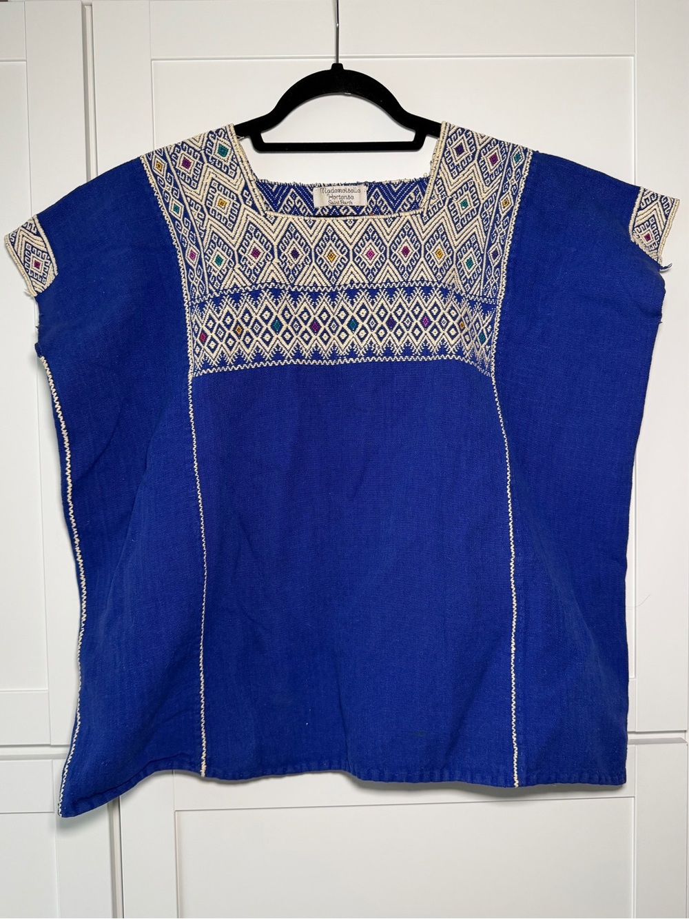 Vintage Mademoiselle Hortense Saint Barth Boho Hippie Embroidered Blouse Cotton